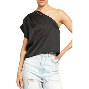 know.one.cares one shoulder black top